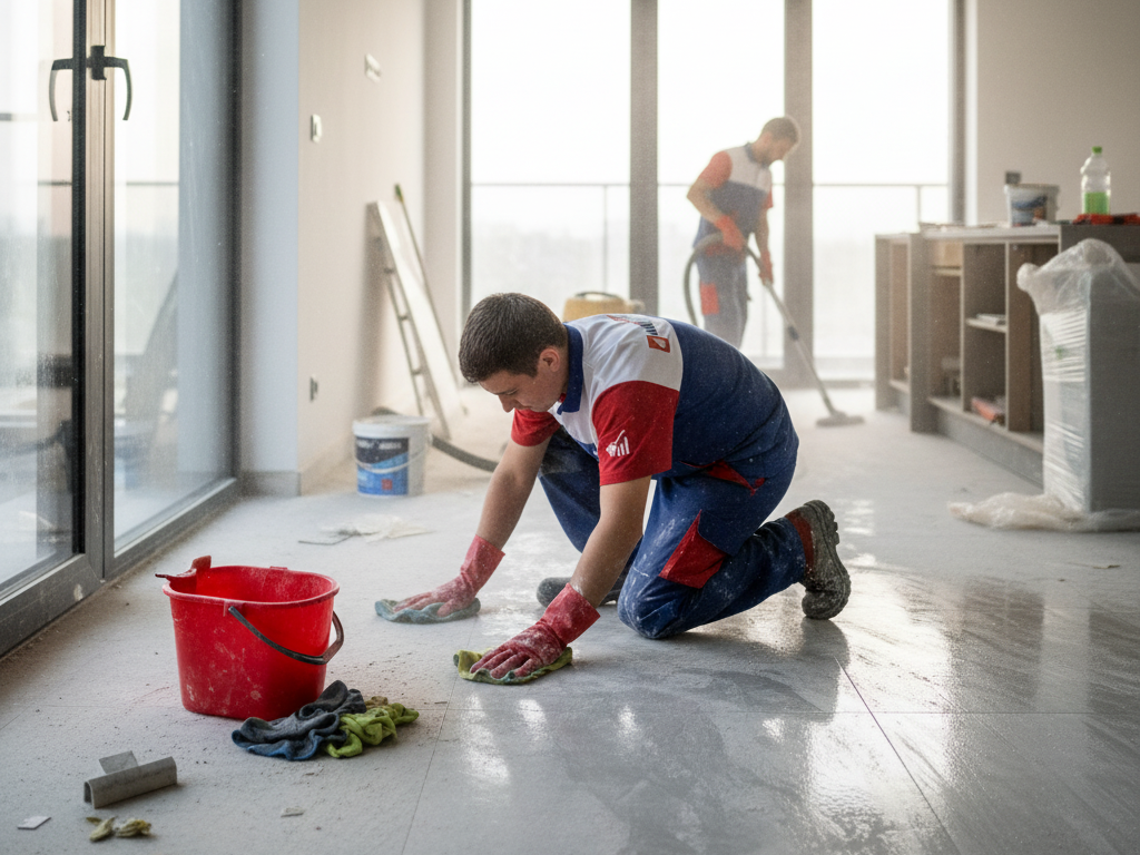 schoonmaak van de bouw